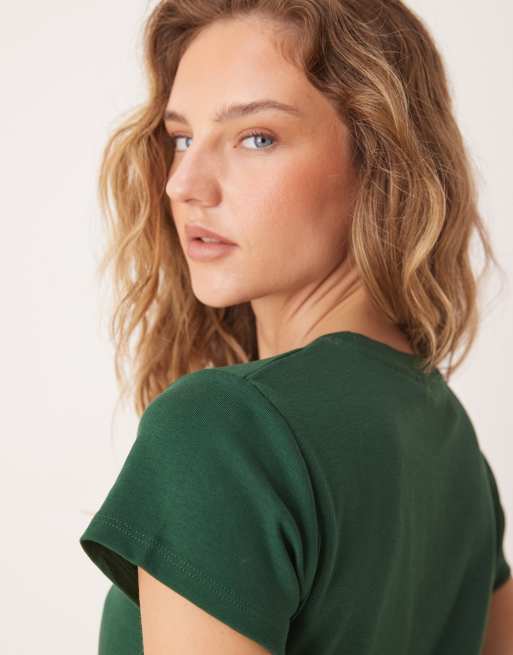 Cotton On 90s baby tee in green - LGREEN