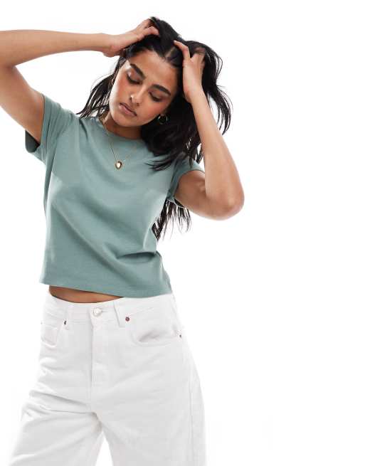 Cotton On 90s baby tee in green