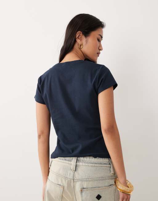 Cotton On 90's baby tee in oxford blue, 4 of 4