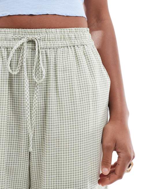 Cotton On 90s haven wide leg linen look pants in micro green