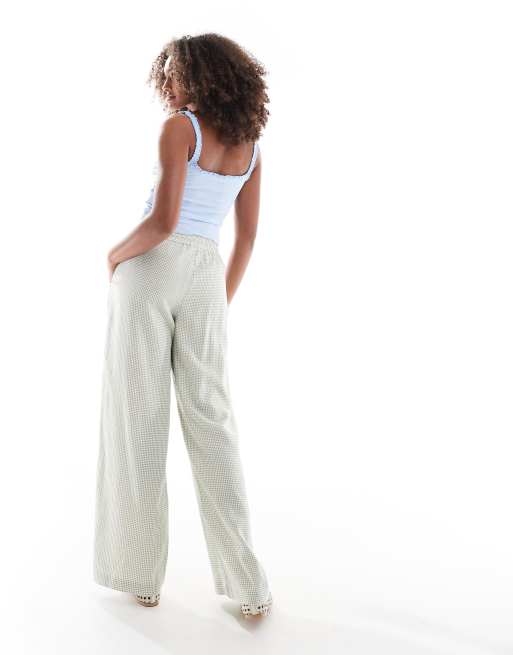 Cotton On 90s haven wide leg linen look pants in micro green
