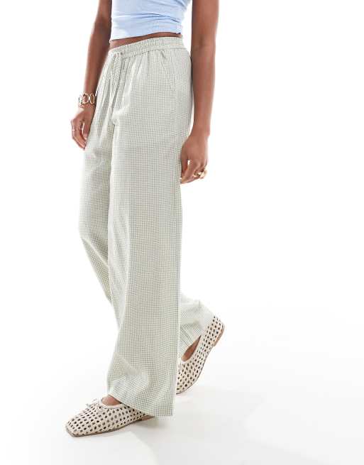 Cotton On 90s haven wide leg linen look pants in micro green