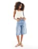 【KOOLOSET】Washed Maxi Bermuda Denim Cotton On 90s long denim shorts in blue haze | ASOS
