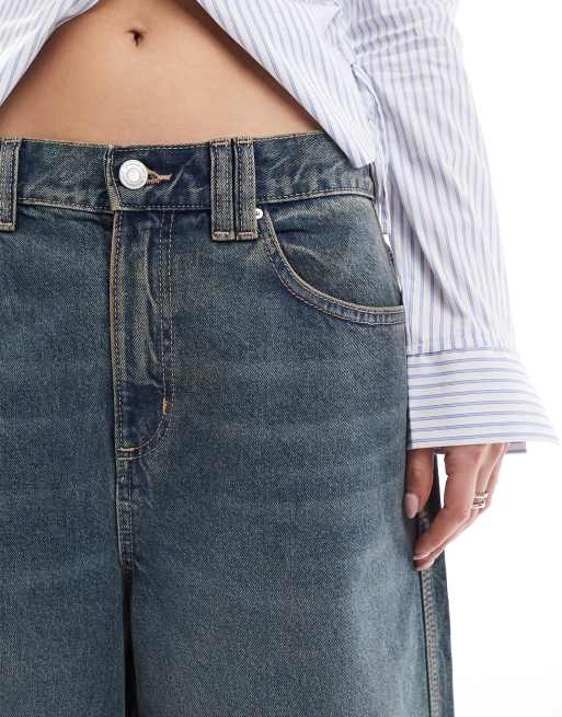 Cotton On 90s long denim short in logans blue, 3 of 5