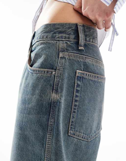 Cotton On 90s long denim short in logans blue, 5 of 5
