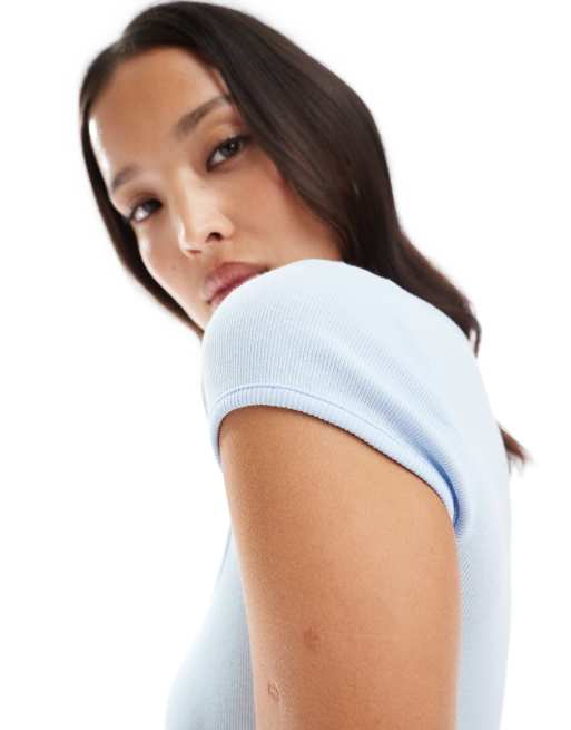 Cotton On 90s scoop neck lounge T-shirt in ballad blue, 2 of 4
