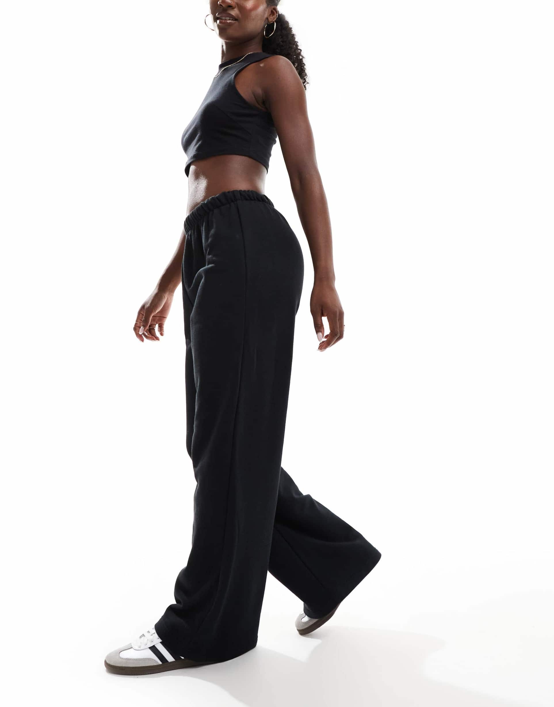 cotton on 90s wide leg casual pants in black