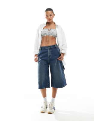 Cotton  On 91 baggy denim jort in blue 