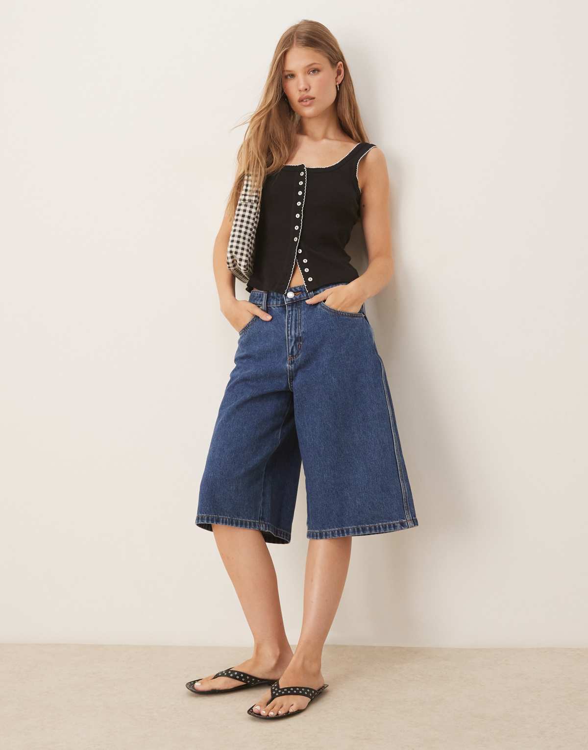 Cotton  On 91 baggy denim jort in blue