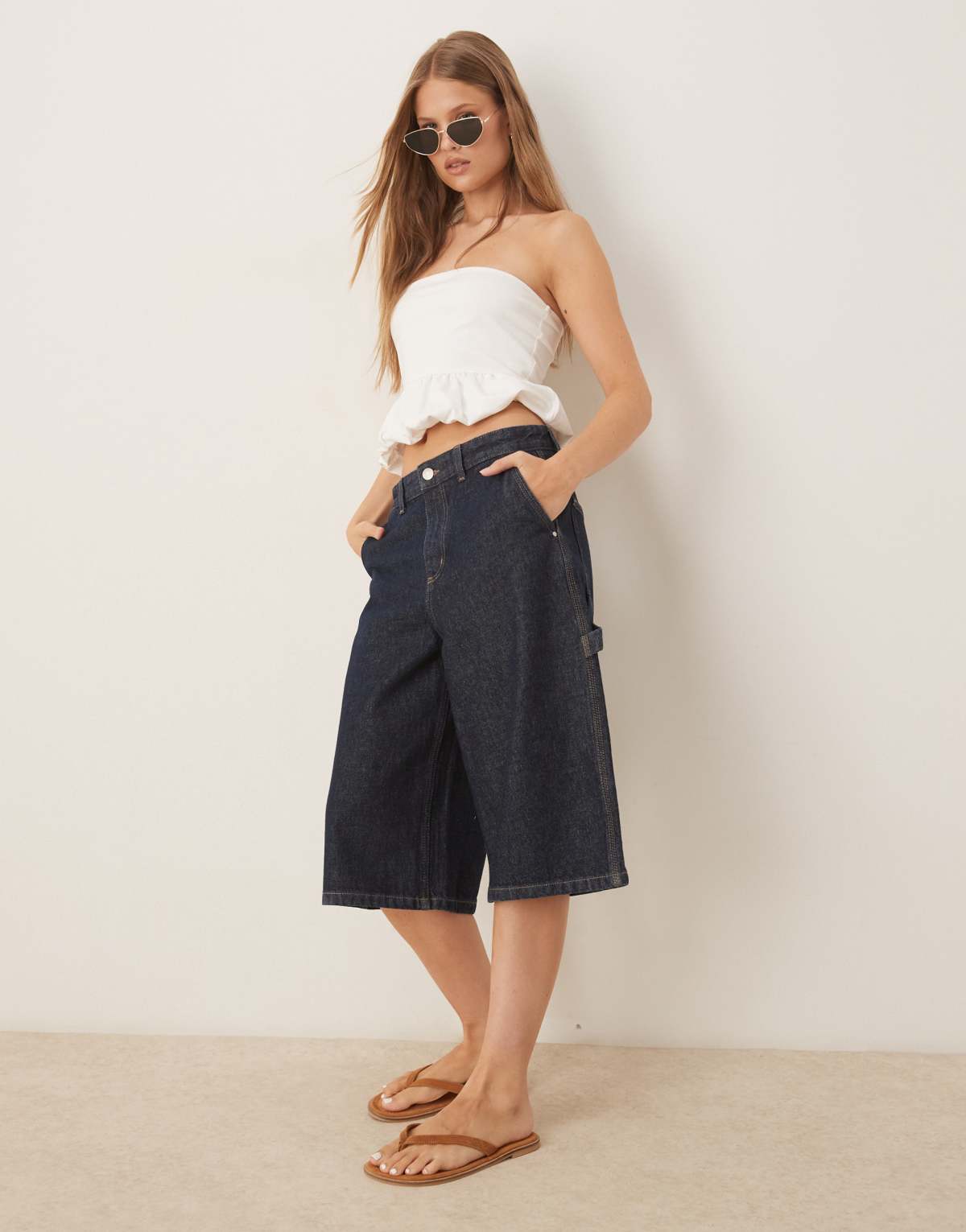 Cotton  On 91 baggy denim jort in blue