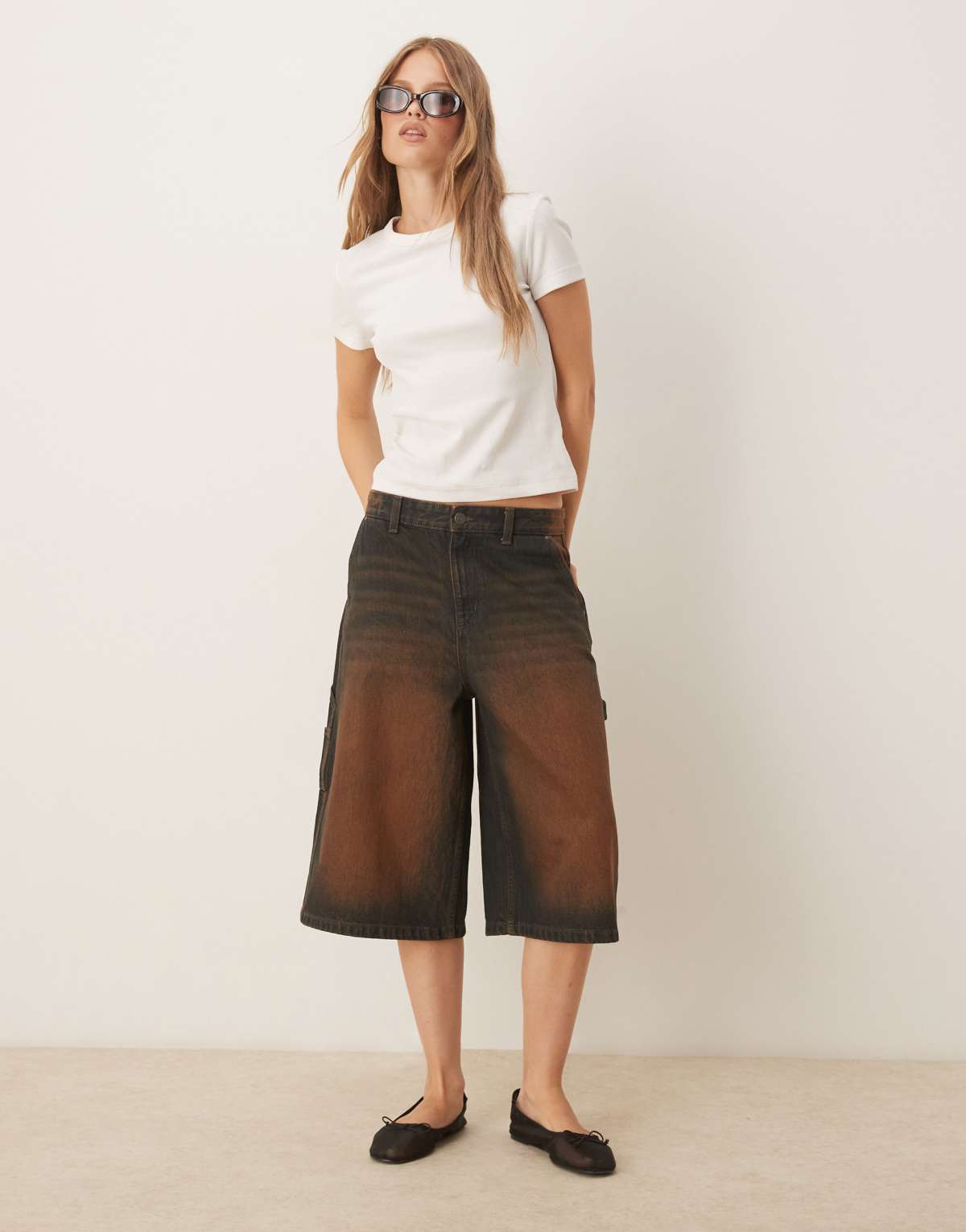 Cotton  On 91 baggy denim jort in brown