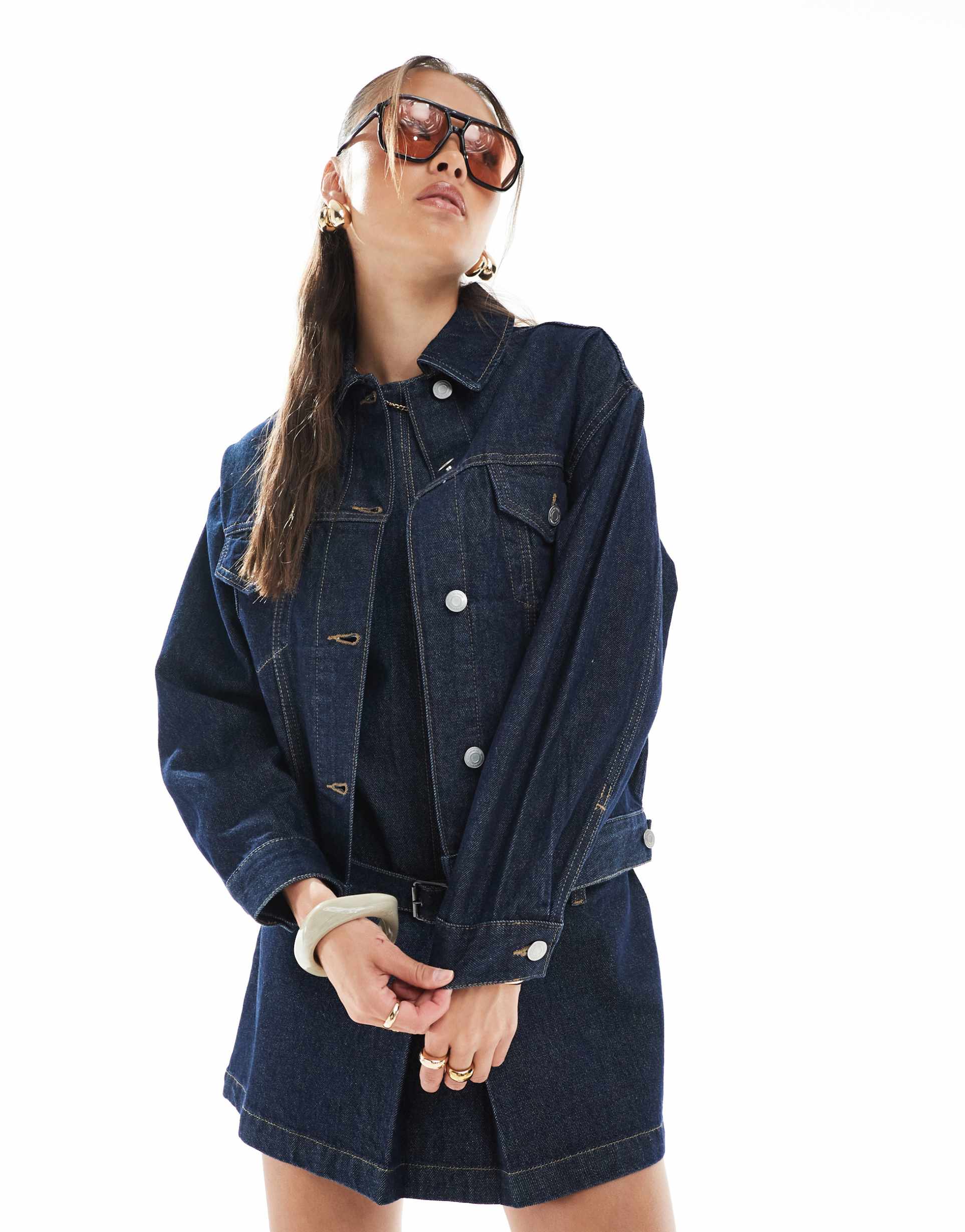 cotton on 91 denim jacket in blue