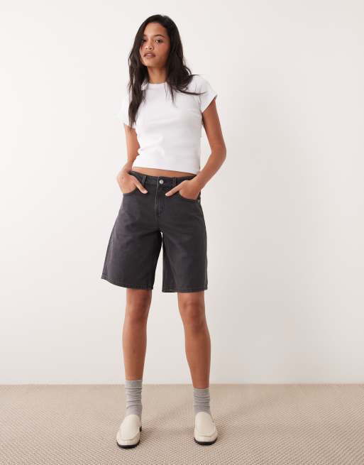 Cotton On - 91 - Jorts in denim ampi neri leopardati, 2 di 5
