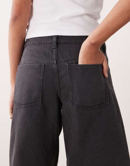 Cotton On - 91 - Sorte baggy denim-jorts med leopardprint, 4 af 5