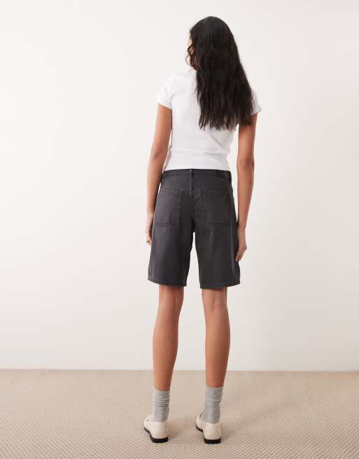 Cotton On - 91 - Sorte baggy denim-jorts med leopardprint, 5 af 5