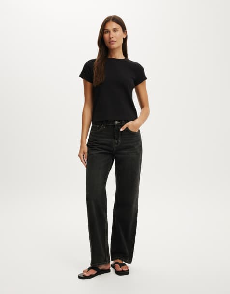 Cotton On 91 straight jean in black - view 1