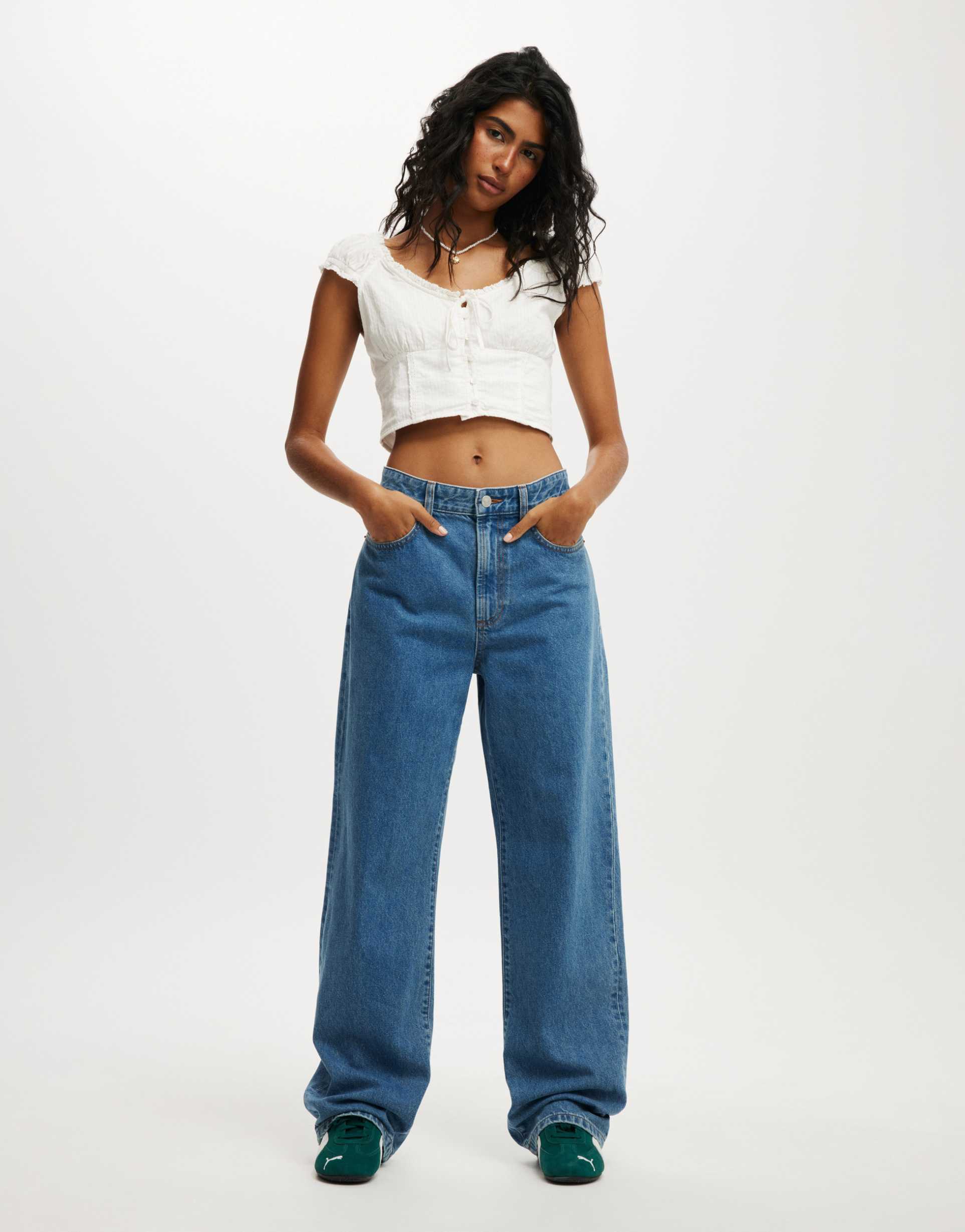 cotton on 91 straight jeans in blue