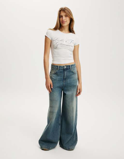 Cotton On 91 wide jean in crush blue - MBLUE