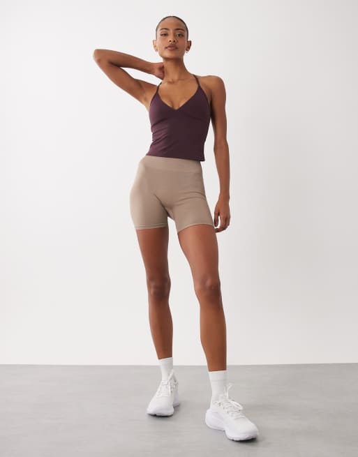 Cotton On active 2 pack ultra soft tri crossback cami in latte and italian plum, 2 of 4