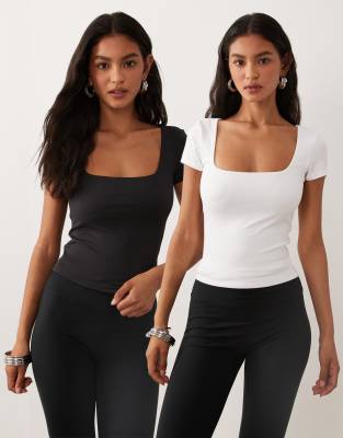 Cotton On Active 2 Pack Ultra Square Fitted T-shirt In Multi