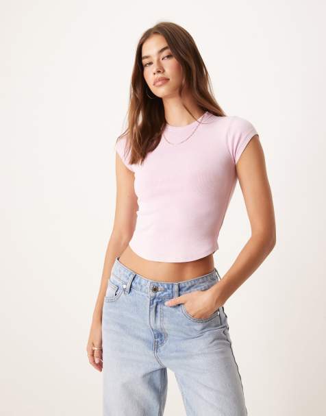 Cotton On Active curved hem baby tee in pink - view 1