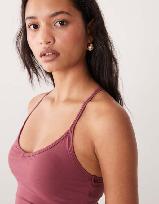Cotton On – Active – Dimrosa, supermjuk topp med brottarrygg och djup halsringning, 4 av 4