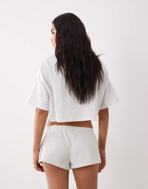 Cotton On Active fleece micro short in cloudy grey marle, 3 of 5