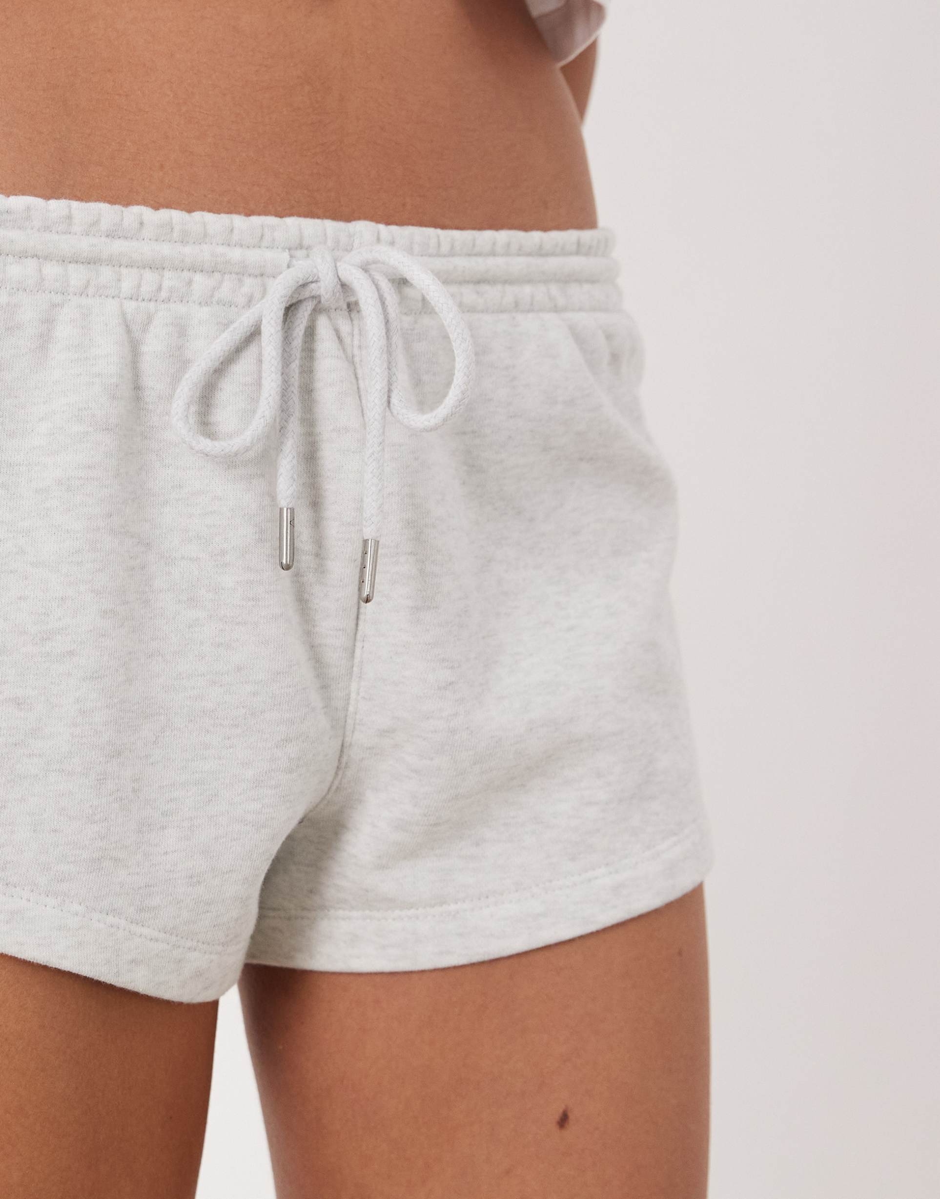 cotton on active fleece micro shorts in cloudy gray heather
