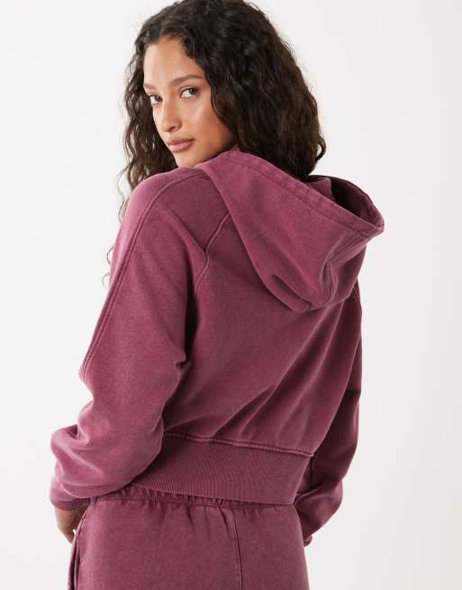 Cotton On – Active – Gammelrosa huvtröja med raglanärmar och dragkedja, 4 av 4