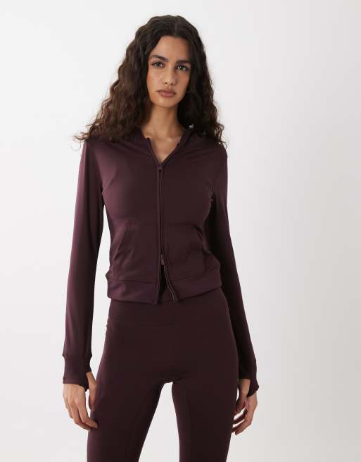 Cotton On - Active - Giacca ultra morbida con cappuccio color prugna italiana, 1 di 4