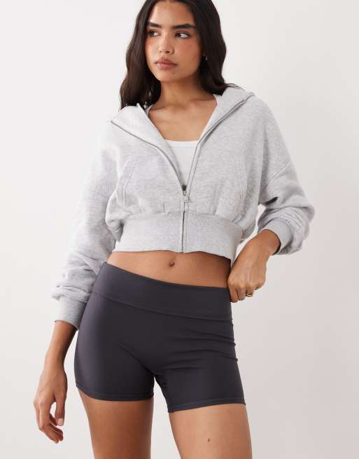 Cotton On – Active – Grafitgrå, supermjuka, korta shorts med nedvikt kant, 5 av 5