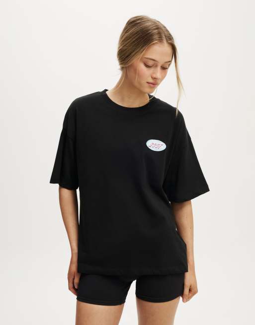 Cotton  On Active graphic tee in black 