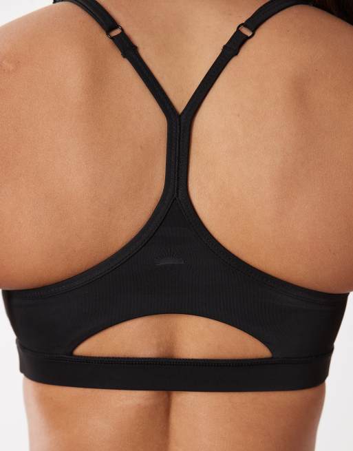 Cotton On - Active - Lot de 2 crop tops à fente goutte d'eau - Noir et blanc, 3 de 4