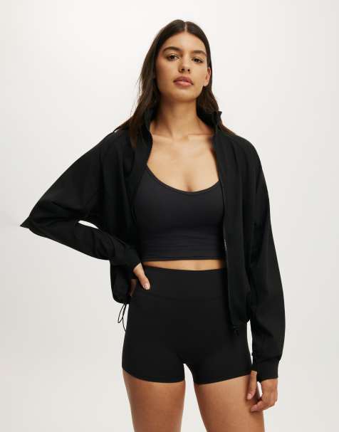 Cotton On Active oversized track jacket in black - view 1
