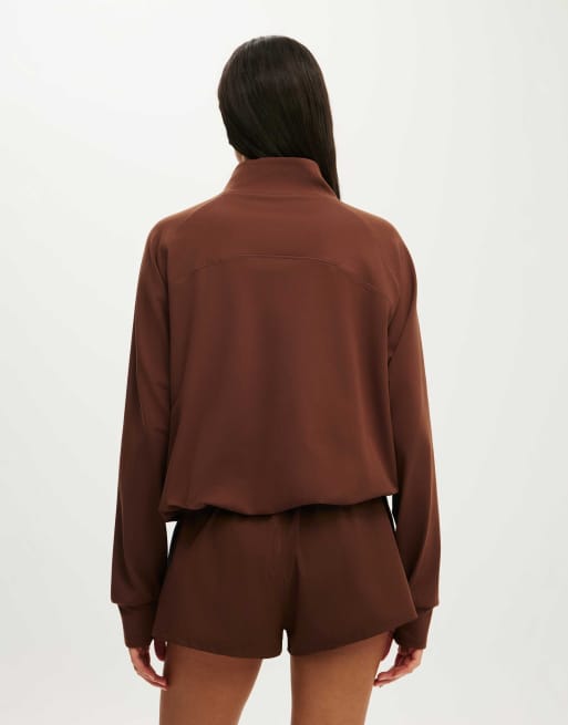 Cotton On Active oversized track jacket in chestnut, 2 of 4