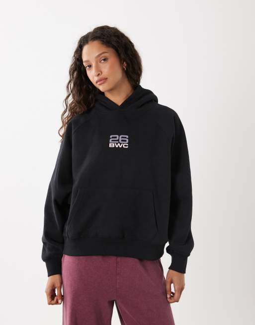Cotton On – Active – Premium – Svart, mjuk huvtröja med tryck, 4 av 4