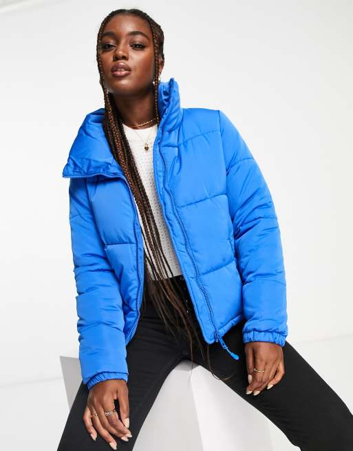 Womens blue puffer coat sale