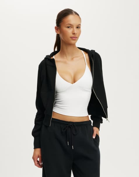 Cotton On Active raglan zip through hoodie in black - view 1