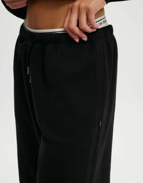 Cotton On Active raw edge wide leg sweatpant in black - view 1