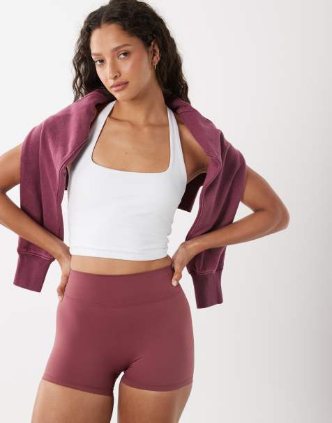 Cotton On - Active - Ultra Luxe - Støvet rosa shorts med dyb bagside - view 1