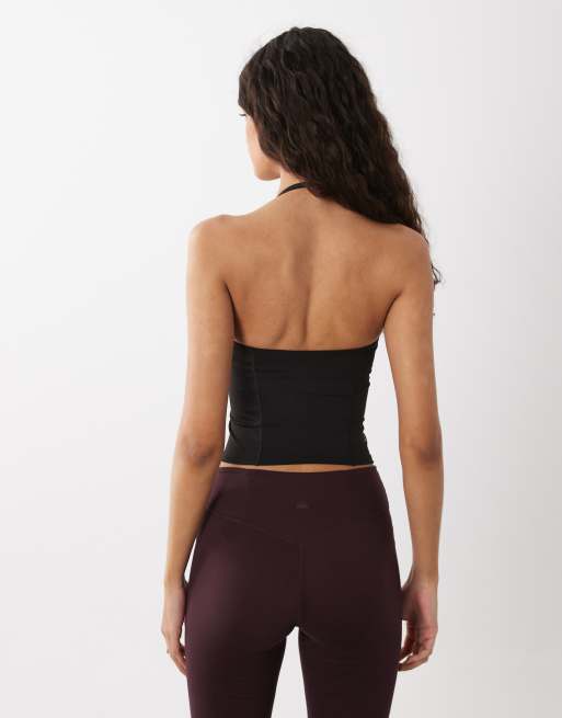 Cotton On active ultra move scoop halter tank in french roast, 4 of 4