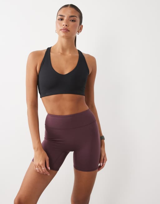 Cotton On active ultra soft contour shorts in italian plum, 3 of 5