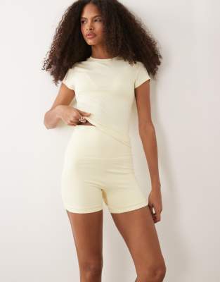 Cotton On Active Ultra Soft Roll Over Shorts In Yellow
