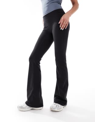 Cotton On Active ultra soft roll over waistband flare pants in black 9690₽