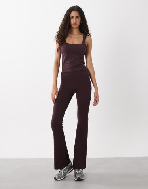 Cotton On Active ultra soft square neck tank in italian plum, 2 of 4