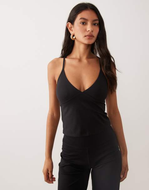 Cotton On active ultra soft tri crossback cami in black - view 1