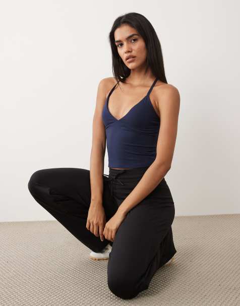 Cotton On active ultra soft tri crossback cami top in prep sport navy - view 1