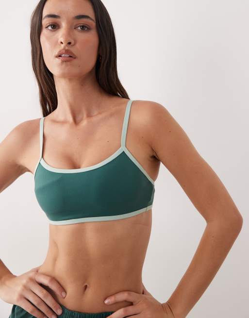 Cotton On - Active - Ultrazachte crop top met dubbele bandjes op de rug in groen, 4 van 4