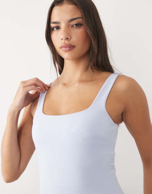 Cotton On Active ultrazachte tanktop met vierkante hals in violetblauw, 2 van 4