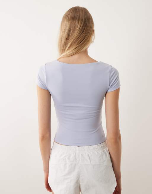 Cotton On - Active - Violetblå ultrablød T-shirt med firkantet hals, 4 af 4